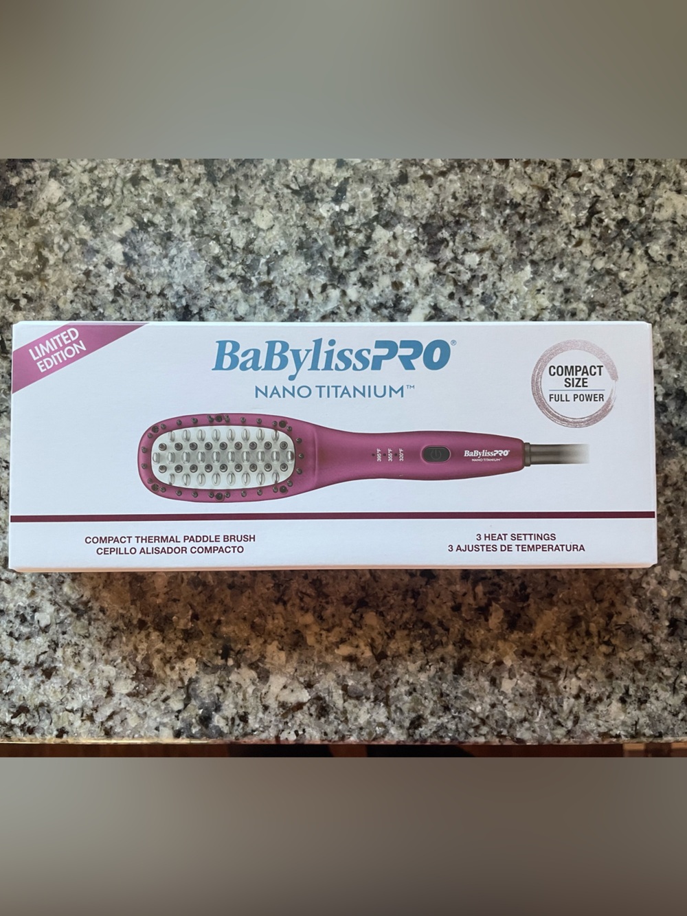 BaBylissPRO Nano Titanium Compact Paddle Brush - Pink